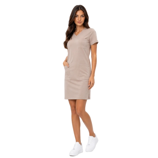 Sukienka medyczna beżowa casual premium roz. 36